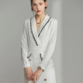 Elegant V-Neck Button Dress - FashionByTeresa